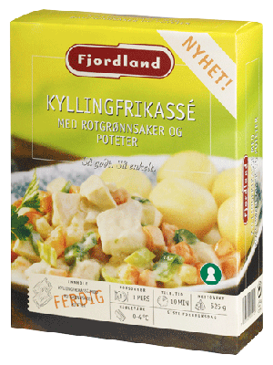 Bilde av Fjordland Kyllingfrikassé med rotgrønnsaker og poteter. Bilde av Fjordland Kyllingfrikassé med rotgrønnsaker og poteter.