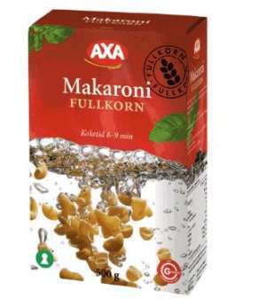 Bilde av AXA Makaroni fullkorn. Bilde av AXA Makaroni fullkorn.