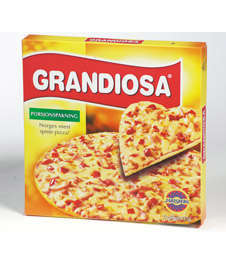 Bilde av Grandiosa Pizza Porsjon. Bilde av Grandiosa Pizza Porsjon.