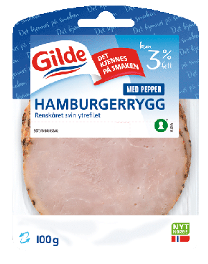 Bilde av Gilde Hamburgerrygg med pepper. Bilde av Gilde Hamburgerrygg med pepper.