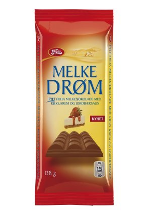 Bilde av Freia Melkedrøm med Krem og Jordbærsaus.