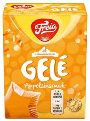 Prøv også Freia gele med appelsinsmak.