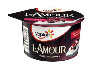 Bilde av Fjordland Yoplait Lamour Vanilje med bringebær.