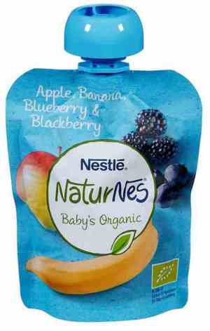 Prøv også Nestlé naturnes økologisk eple, banan, blåbær og bjørnebær smoothie 12 mnd.