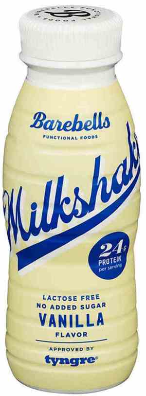 Prøv også Barebells milkshake vanilje.