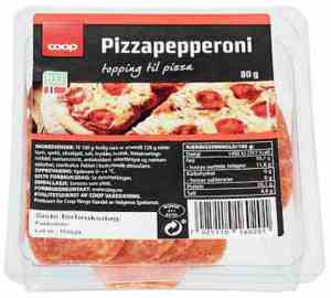 Prøv også Coop pizzapepperoni 80g.