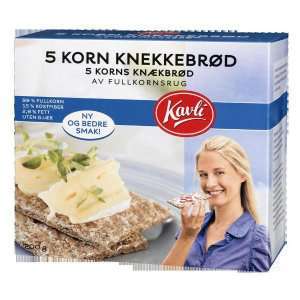 Bilde av Kavli 5 korn knekkebrød. Bilde av Kavli 5 korn knekkebrød.