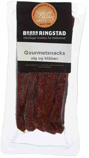 Prøv også Brødrene Ringstad Gourmetsnacks elg og blåbær 170g.
