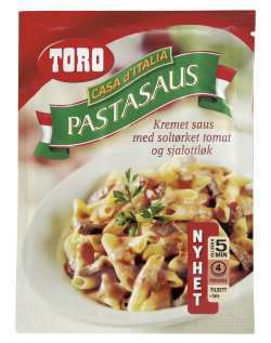 Bilde av Toro kremet pastasaus med soltørket tomat og sjalottløk. Bilde av Toro kremet pastasaus med soltørket tomat og sjalottløk.