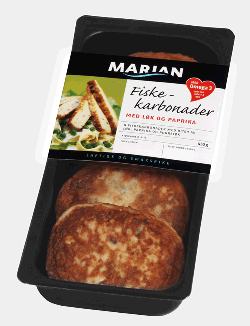 Bilde av Marian Fiskekarbonader med løk og paprika, omega-3. Bilde av Marian Fiskekarbonader med løk og paprika, omega-3.