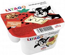 Bilde av Tine Litago Jordbæryoghurt og musli. Bilde av Tine Litago Jordbæryoghurt og musli.