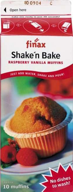 Bilde av Finax Shake´n Bake raspberry and vanilla muffins. Bilde av Finax Shake´n Bake raspberry and vanilla muffins.