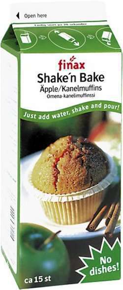 Bilde av Finax Shake´n Bake eple/kanel muffins.