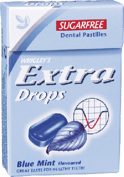 Bilde av Wrigleys Extra Drops Blue mint. Bilde av Wrigleys Extra Drops Blue mint.