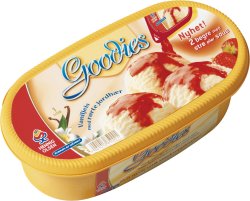 Bilde av Hennig Olsen Goodies Vaniljeis og rørte Jordbær. Bilde av Hennig Olsen Goodies Vaniljeis og rørte Jordbær.