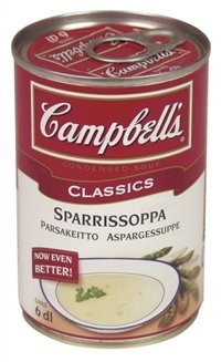Bilde av Campbells kremet aspargessuppe. Bilde av Campbells kremet aspargessuppe.