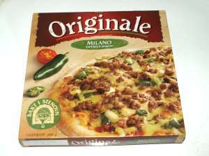 Bilde av Pizza Originale Milano med kjøttdeig og chili. Bilde av Pizza Originale Milano med kjøttdeig og chili.