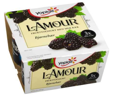Bilde av Fjordland Yoplait Lamour Vanilje med bjørnebær.