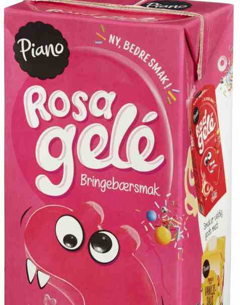 Bilde av Tine Piano bringebærgele. Bilde av Tine Piano bringebærgele.