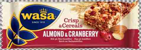 Bilde av Wasa Crisp & Cereals mandel og tranebær. Bilde av Wasa Crisp & Cereals mandel og tranebær.