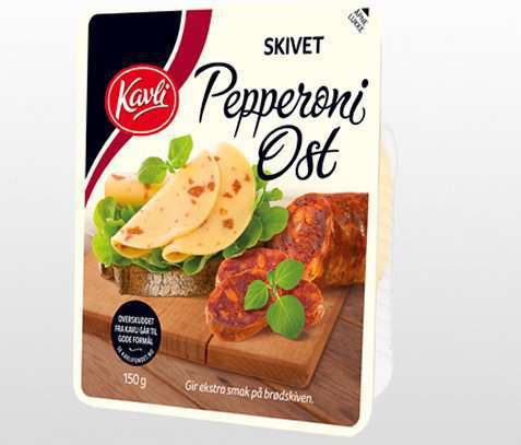 Bilde av Kavli skivet ost med pepperoni. Bilde av Kavli skivet ost med pepperoni.