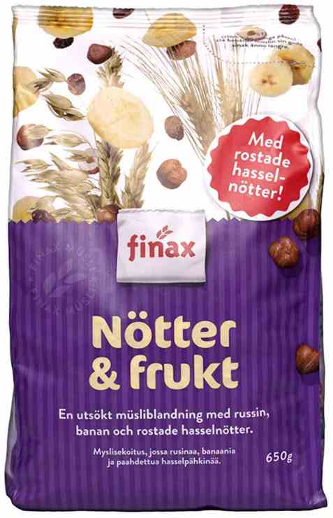 Bilde av Finax nøtter og frukt musli. Bilde av Finax nøtter og frukt musli.