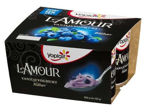 Bilde av Fjordland Yoplait Lamour Vanilje med blåbær. Bilde av Fjordland Yoplait Lamour Vanilje med blåbær.