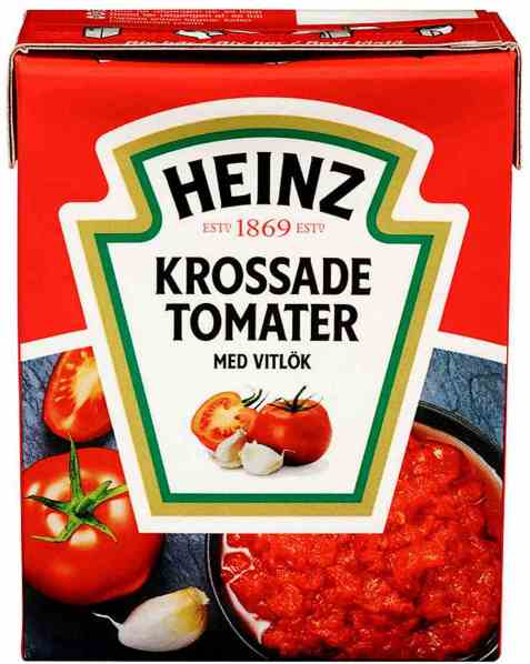 Bilde av Heinz Hakkede Tomater med Hvitløk. Bilde av Heinz Hakkede Tomater med Hvitløk.