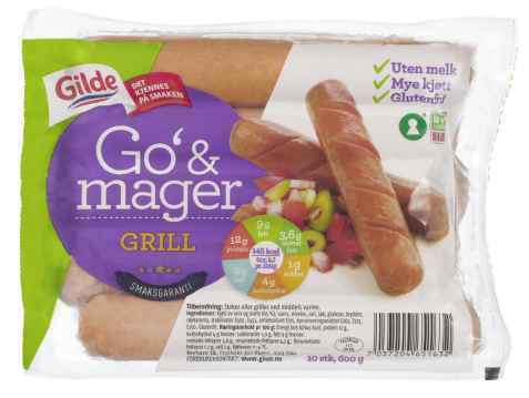 Bilde av Gilde Go og Mager Grillpølse. Bilde av Gilde Go og Mager Grillpølse.