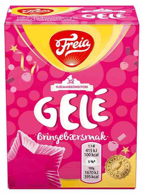 Bilde av Freia gele med bringebærsmak. Bilde av Freia gele med bringebærsmak.