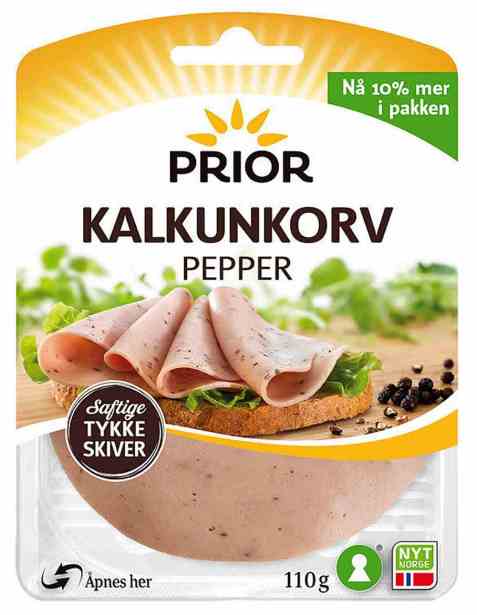 Bilde av Prior kalkunkorv med pepper skivet. Bilde av Prior kalkunkorv med pepper skivet.