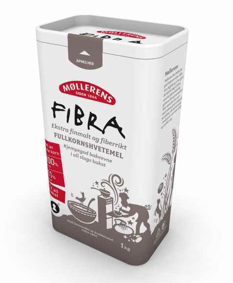 Bilde av Møllerens Fibra fullkorns hvetemel.