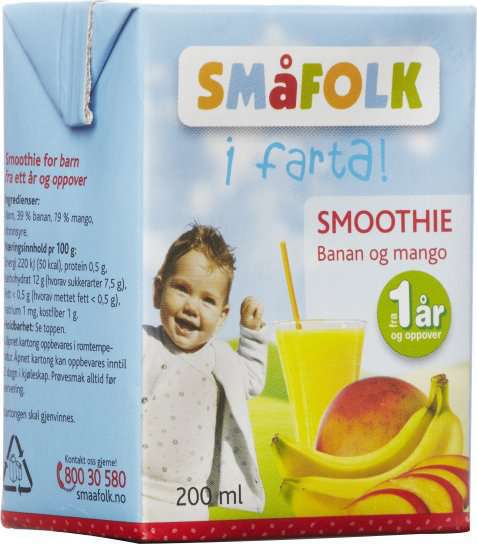 Bilde av Småfolk smoothie banan og mango. Bilde av Småfolk smoothie banan og mango.