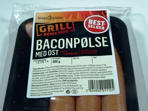Bilde av Nordfjord baconpølse med ost. Bilde av Nordfjord baconpølse med ost.