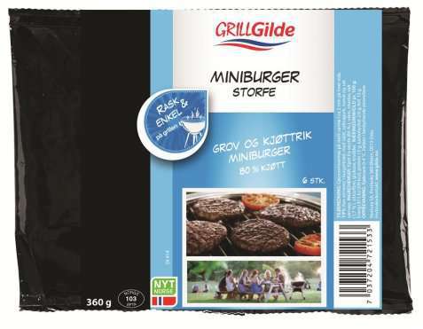 Bilde av Gilde Miniburger med bacon og svin. Bilde av Gilde Miniburger med bacon og svin.