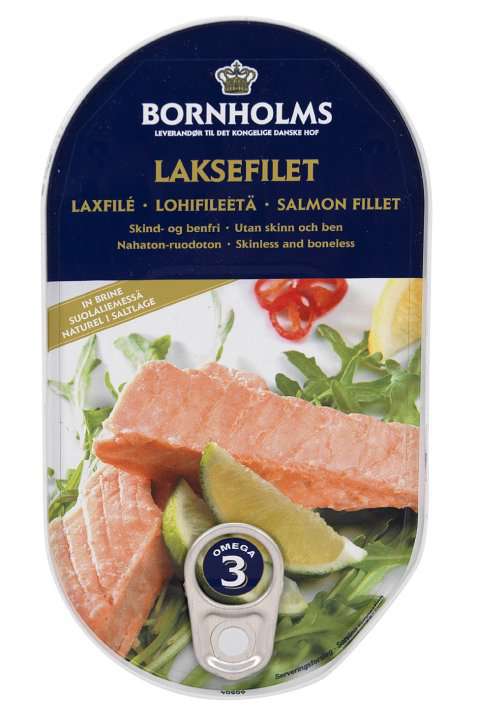 Bilde av Bornholms laksefilet i vann. Bilde av Bornholms laksefilet i vann.