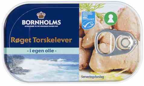 Bilde av Bornholms røkt torskelever i egen olje. Bilde av Bornholms røkt torskelever i egen olje.