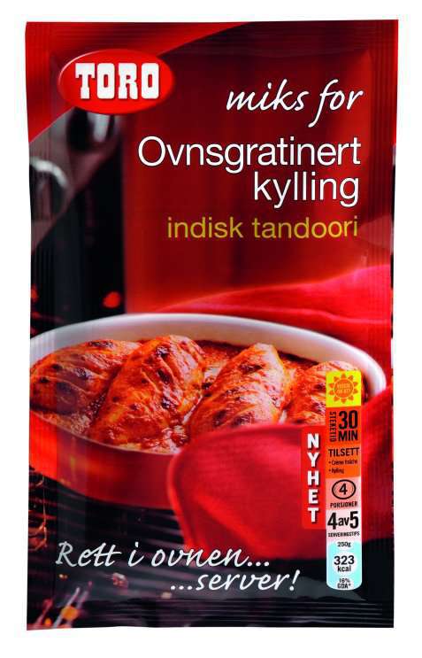 Bilde av Toro Miks for – Ovnsgratinert kylling indisk tandoori. Bilde av Toro Miks for – Ovnsgratinert kylling indisk tandoori.