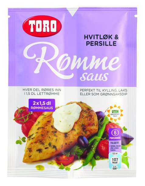 Bilde av TORO Rømmesaus med hvitløk & persille. Bilde av TORO Rømmesaus med hvitløk & persille.
