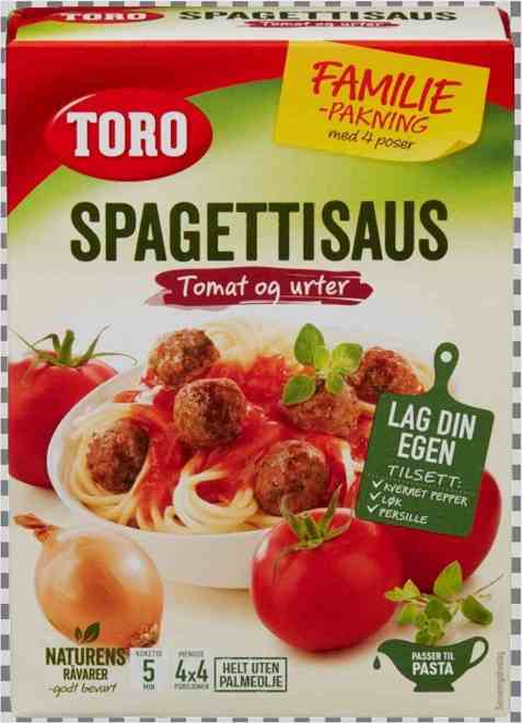 Bilde av Toro spagettisaus økonomi. Bilde av Toro spagettisaus økonomi.