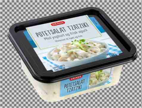 Bilde av Denja potetsalat tzatziki. Bilde av Denja potetsalat tzatziki.