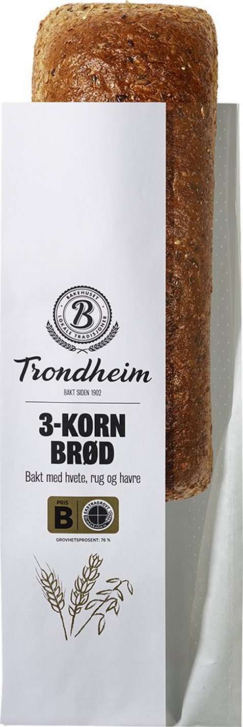 Bilde av Bakehuset trondheim 3-kornbrød. Bilde av Bakehuset trondheim 3-kornbrød.