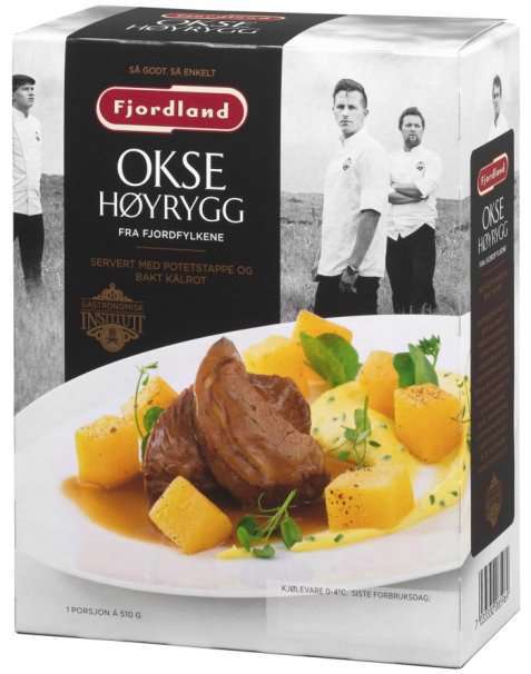 Bilde av Fjordland Oksehøyrygg med potetstappe og bakt kålrot. Bilde av Fjordland Oksehøyrygg med potetstappe og bakt kålrot.