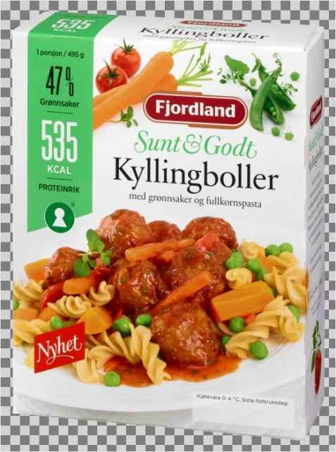 Bilde av Fjordland Kyllingkjøttboller i tomatsaus. Bilde av Fjordland Kyllingkjøttboller i tomatsaus.