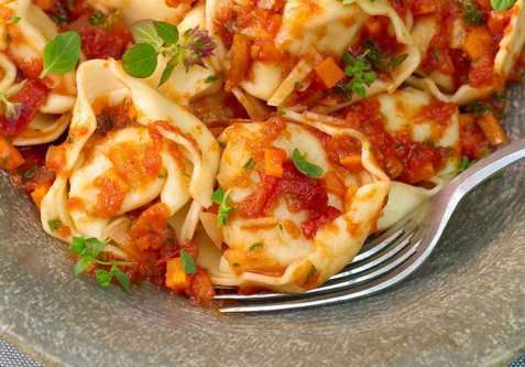 Bilde av Fjordland Cappelletti med soltørket tomat og kylling. Bilde av Fjordland Cappelletti med soltørket tomat og kylling.