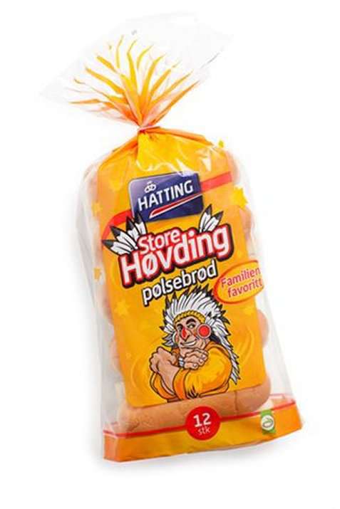 Bilde av Hatting Store Høvding pølsebrød. Bilde av Hatting Store Høvding pølsebrød.