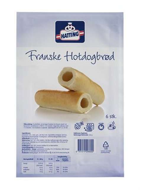 Bilde av Hatting franske hotdogbrød. Bilde av Hatting franske hotdogbrød.