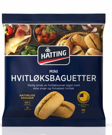 Bilde av Hatting Mini Hvitløksbaguetter. Bilde av Hatting Mini Hvitløksbaguetter.