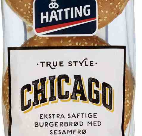 Bilde av Hatting True Style Chicago hamburgerbrød. Bilde av Hatting True Style Chicago hamburgerbrød.