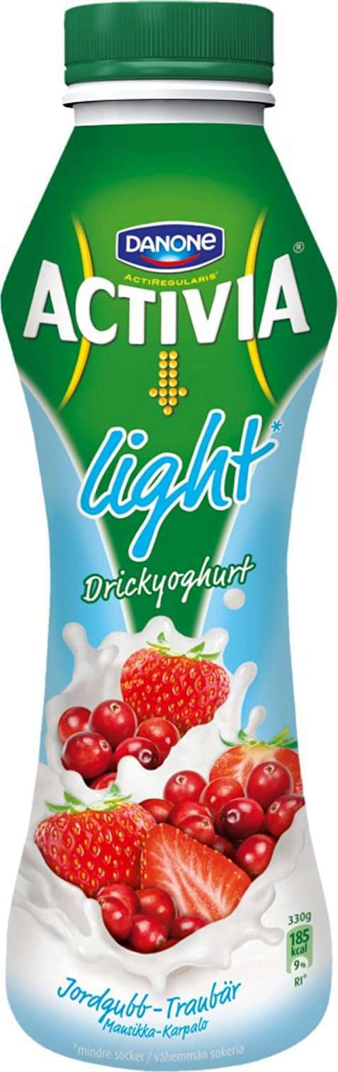 Bilde av Danone Activia drikkeyoghurt Jordbær/tranbær light. Bilde av Danone Activia drikkeyoghurt Jordbær/tranbær light.